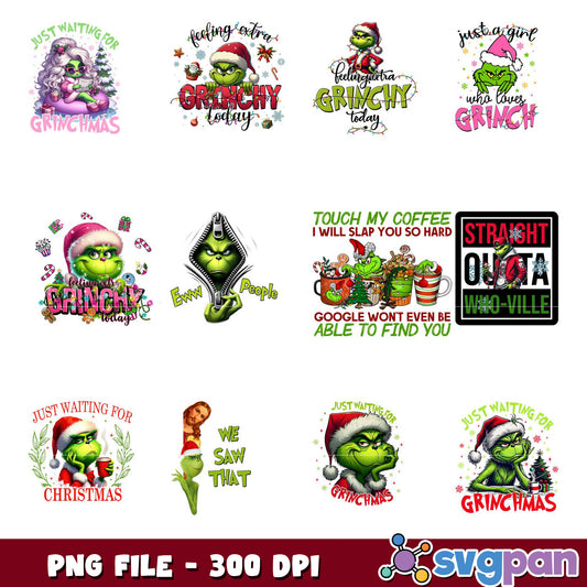 Grinchmas PNG Bundle 8 Cute Christmas Designs