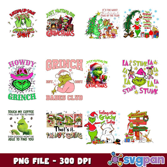 Grinchmas PNG Bundle 8 Cute Designs
