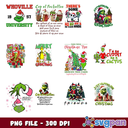 Grinchmas PNG Bundle Funny Christmas Designs