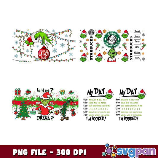 Grinchmas Starbucks PNG Bundle 300 DPI