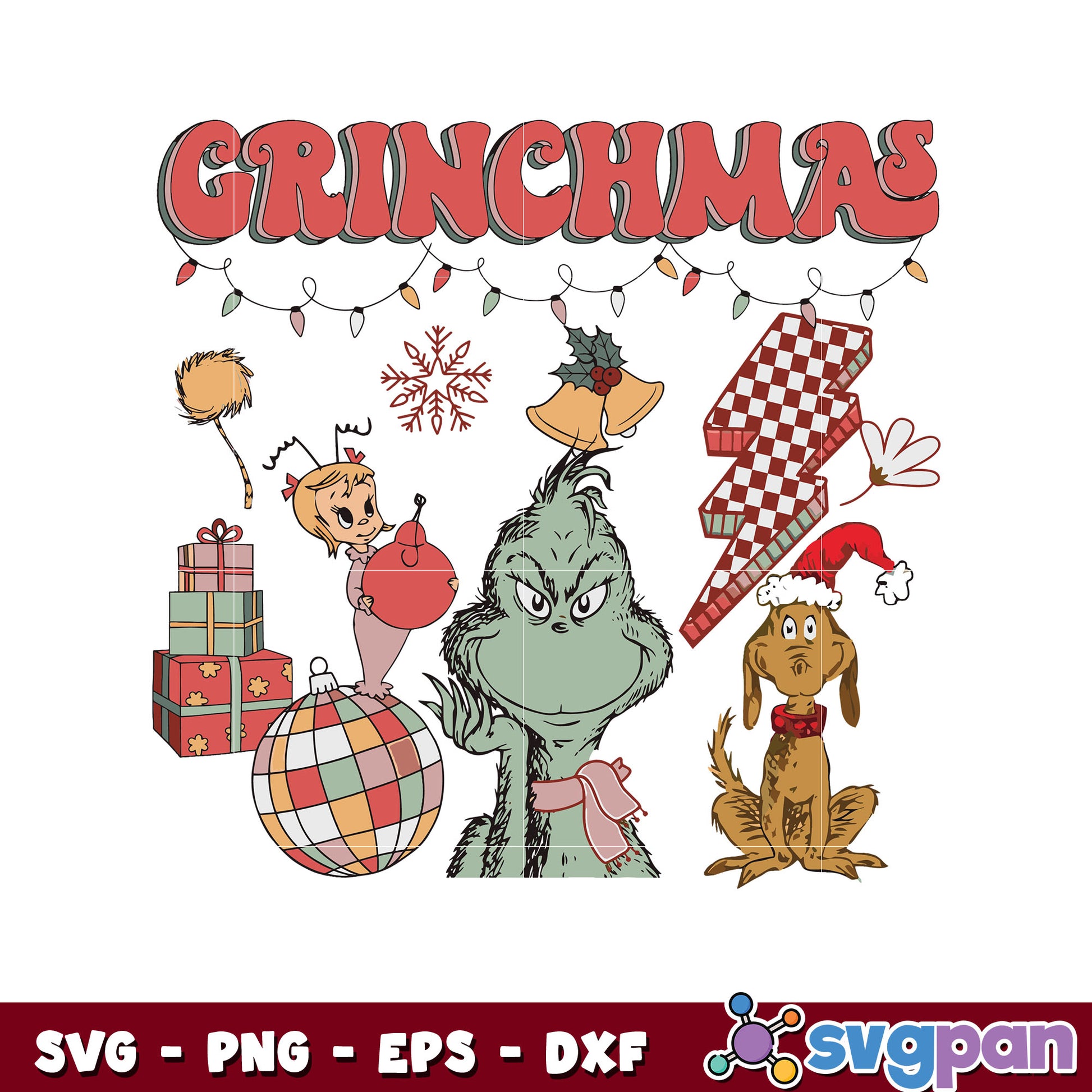 Grinchmas and friends christmas deisgn svg