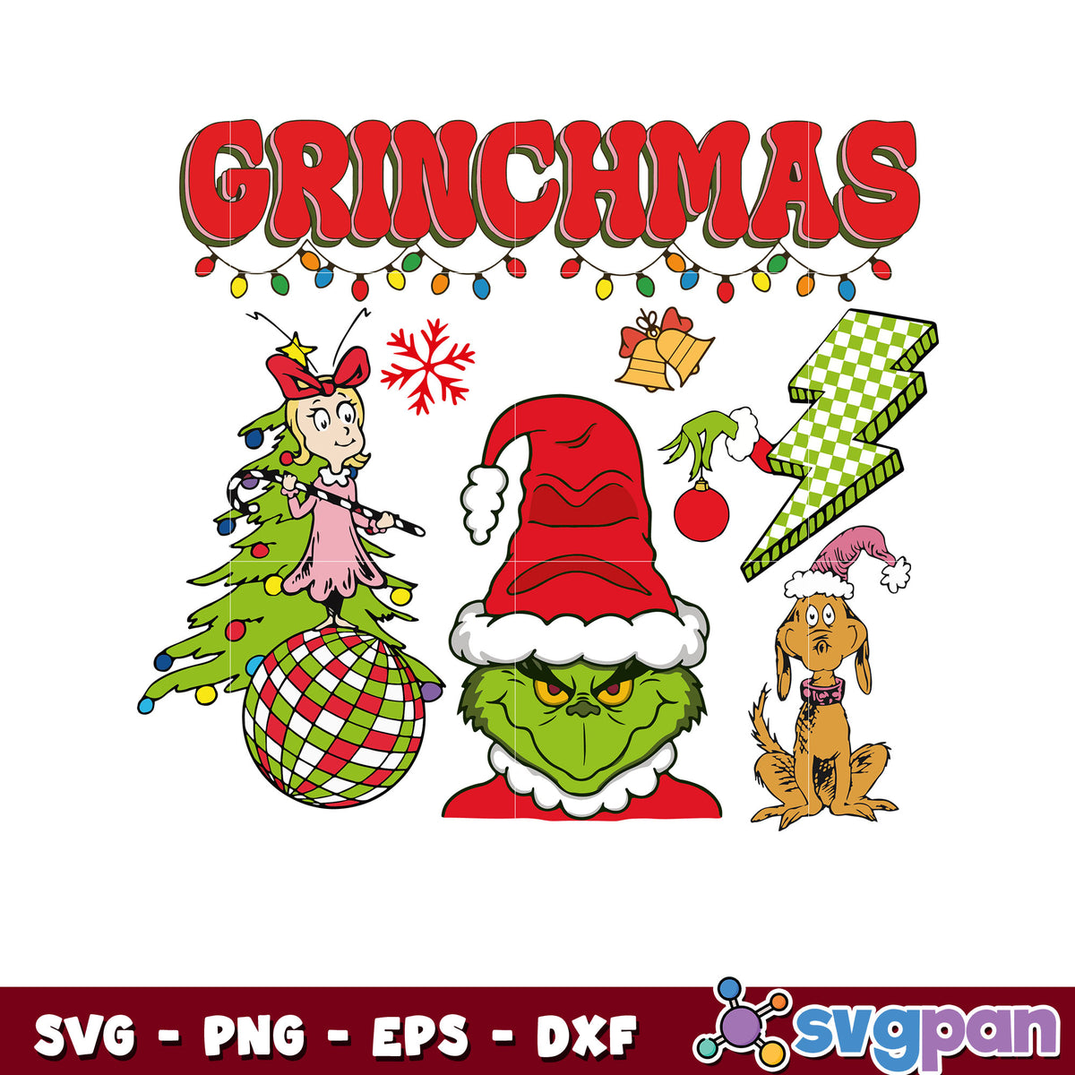 Grinchmas characters xmas vibe svg