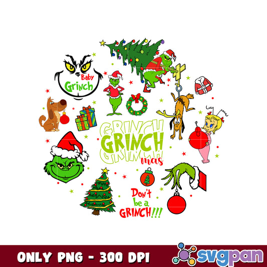 Grinch mas friends design png