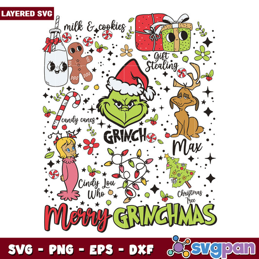 Grinchmas merry svg, grinch character svg, grinch movie svg
