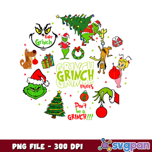 Grinchmas png, baby grinch​ png, grinch face​ png