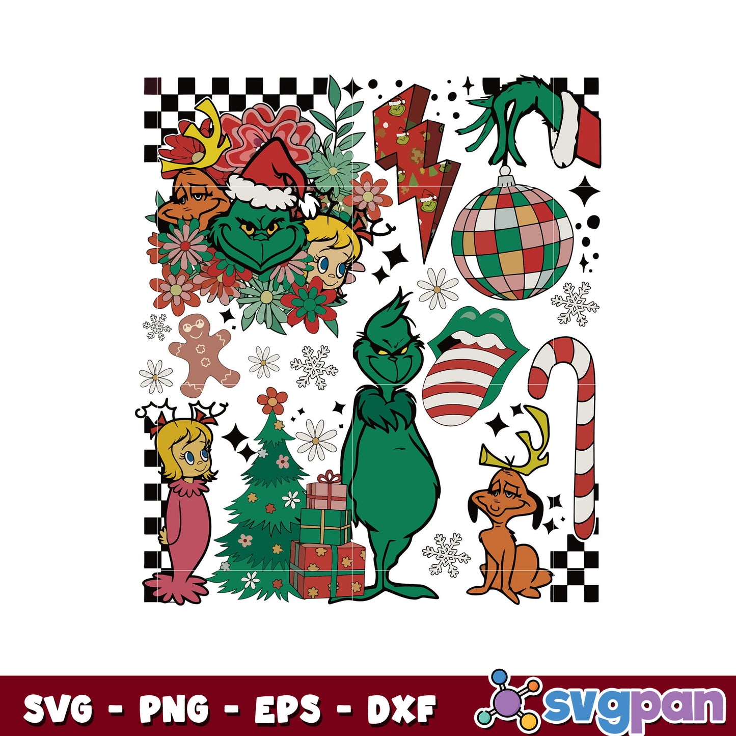 Grinchmas vibes retro christmas grinch svg