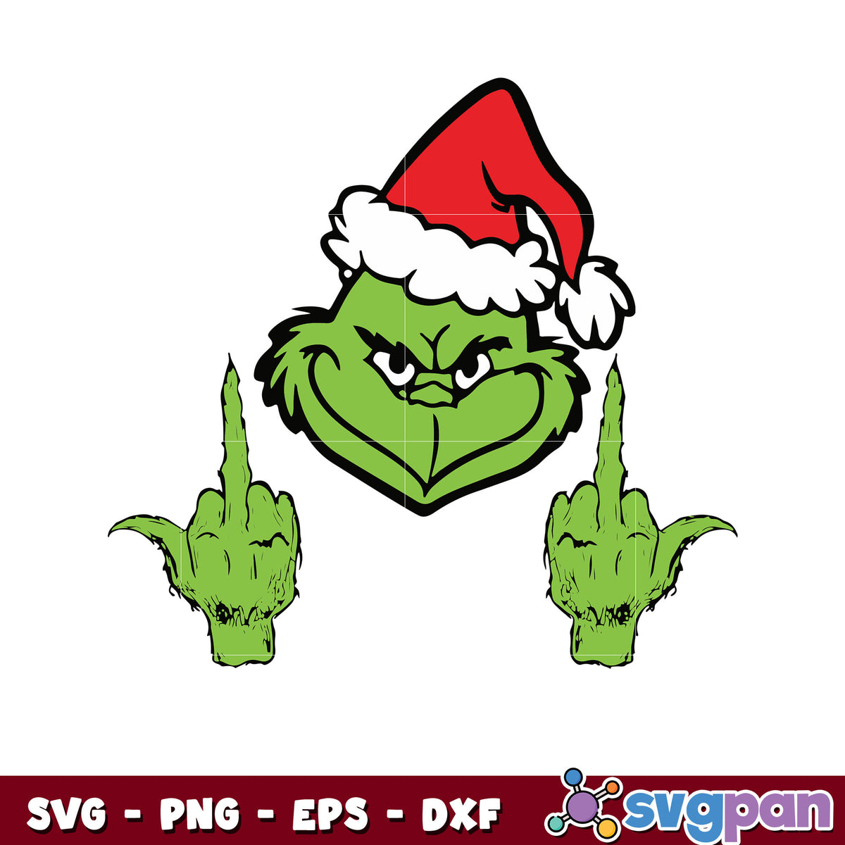 Grinch middle finger funny grinch face svg
