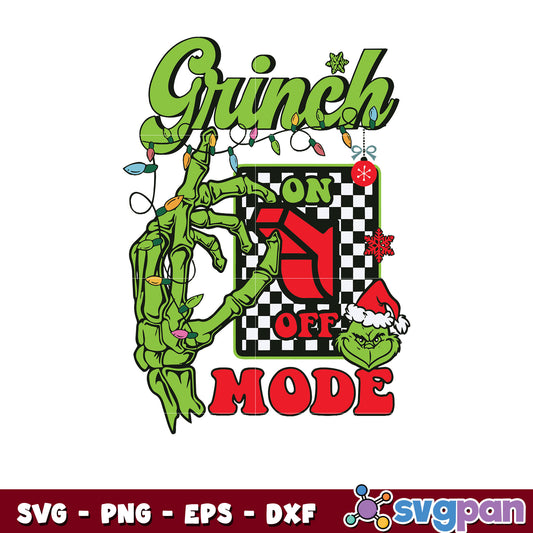 Grinch mode on retro christmas season svg