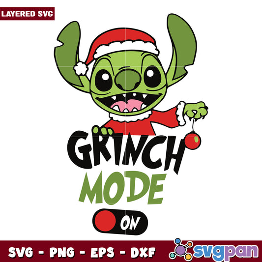 Grinch mode stitch svg, christmas svg, grinch cartoon svg