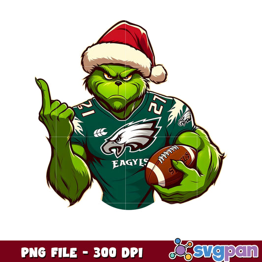 Grinch philadellphia eagles png, funny grinch png, nfl teams helmet png