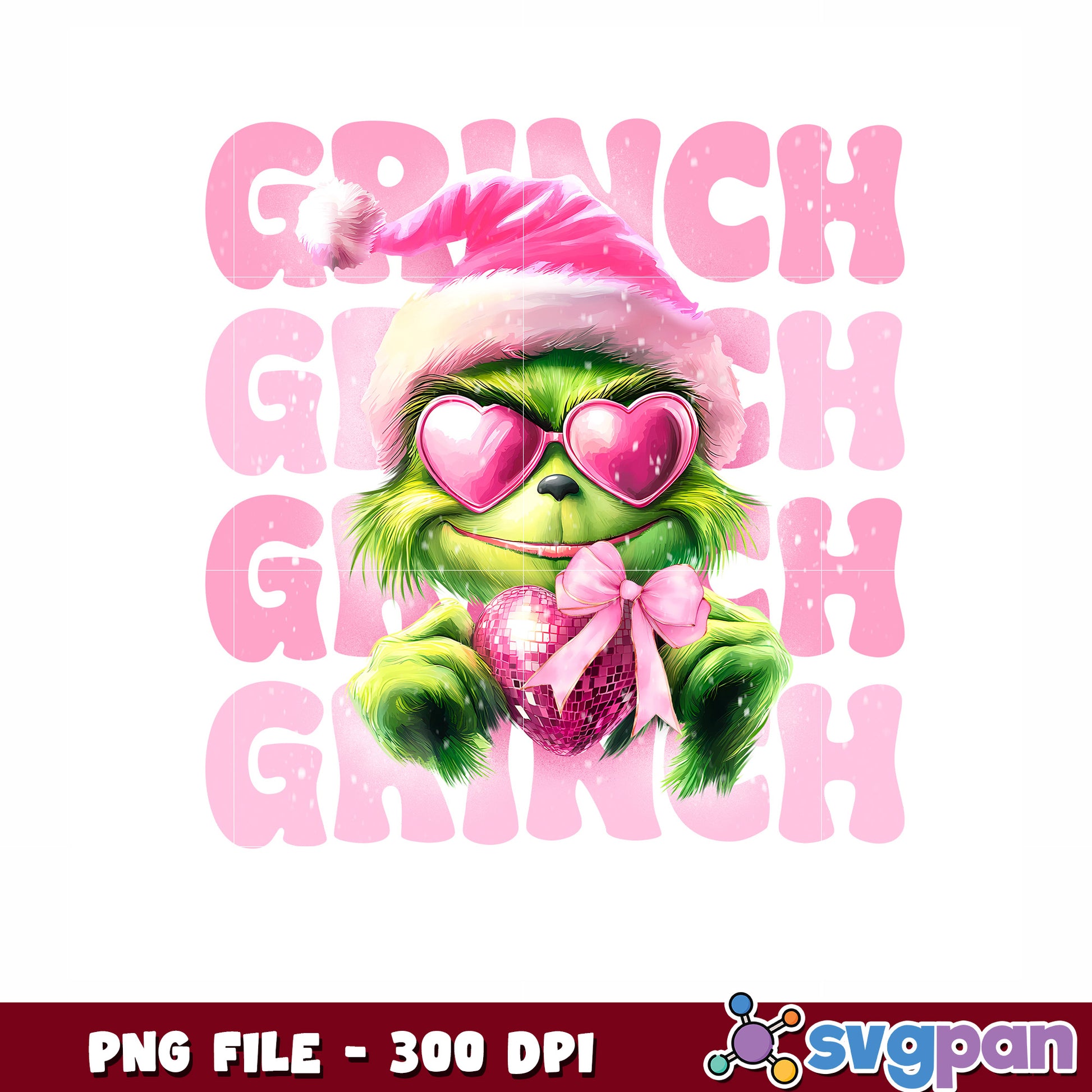 Grinch pink png, christmas tree png, pink grinch png