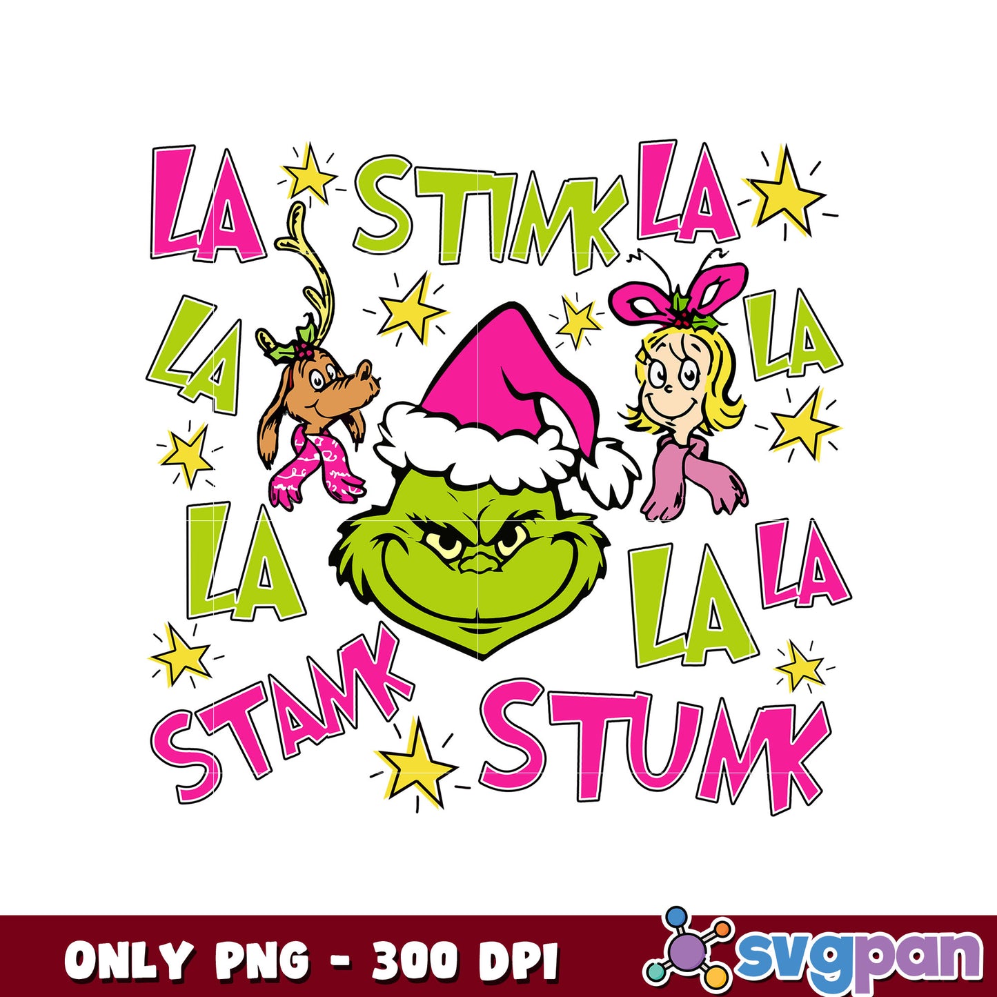 Grinch retro pink head christmas png, grinch pink png, grinch png