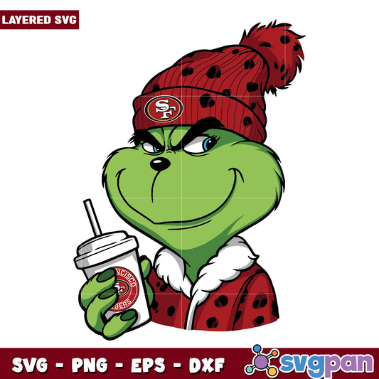 Grinch sanfrancisco 49ers svg, nfl games svg, american football svg