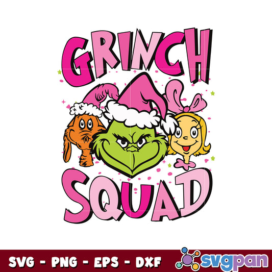 Grinch squad friends christmas pink svg