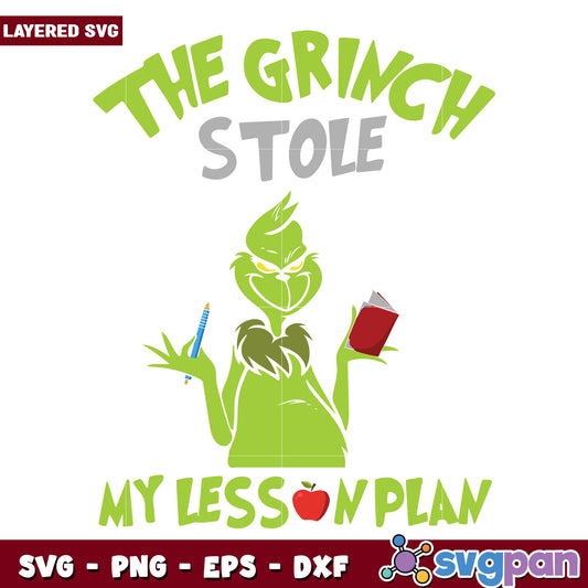Grinch stole my lesson plan svg, grinch svg, grinch meme svg