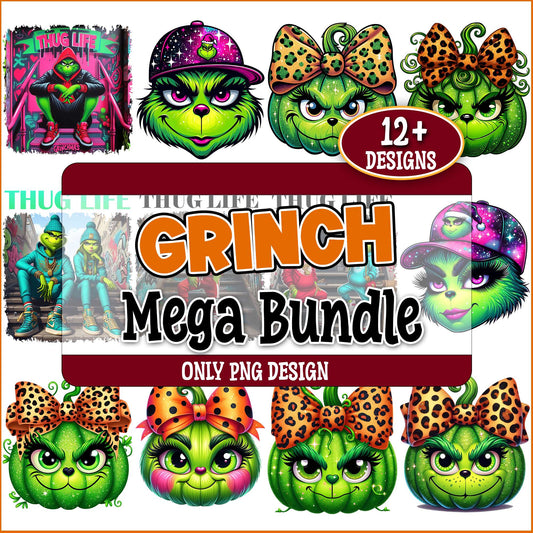 Grinch thug life png bundle