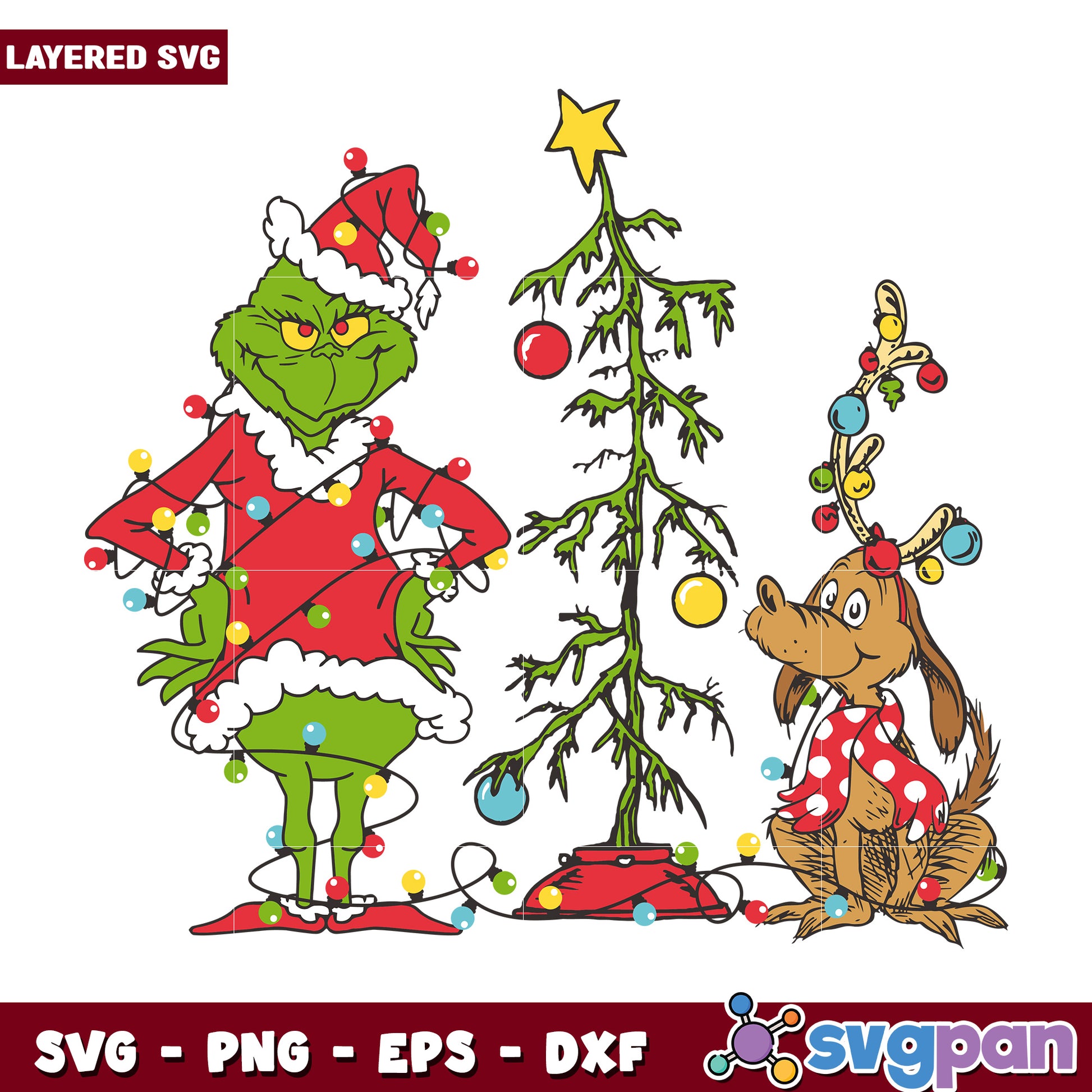 Grinch tree svg, grinch smile svg, grinch movie​ svg
