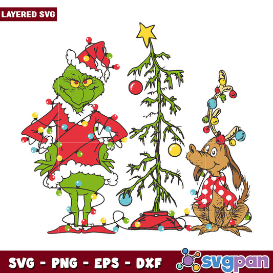 Grinch tree svg, grinch smile svg, grinch movie​ svg