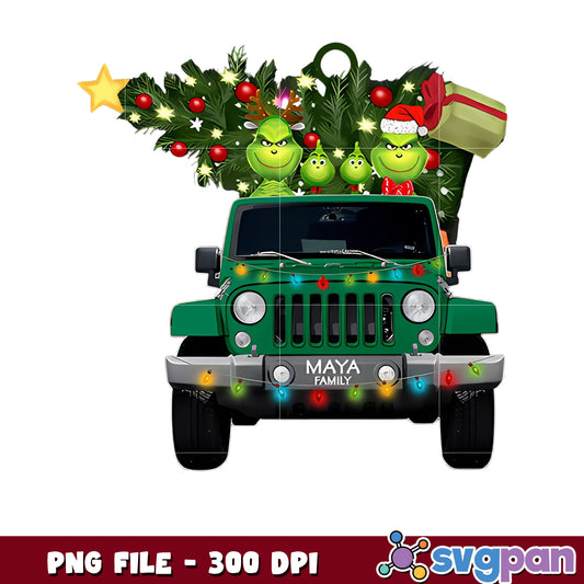 Grinch truck and tree png, the grinch​ png, funny grinch png