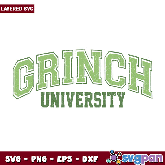Grinch university svg, grinch cartoon svg, christmas svg