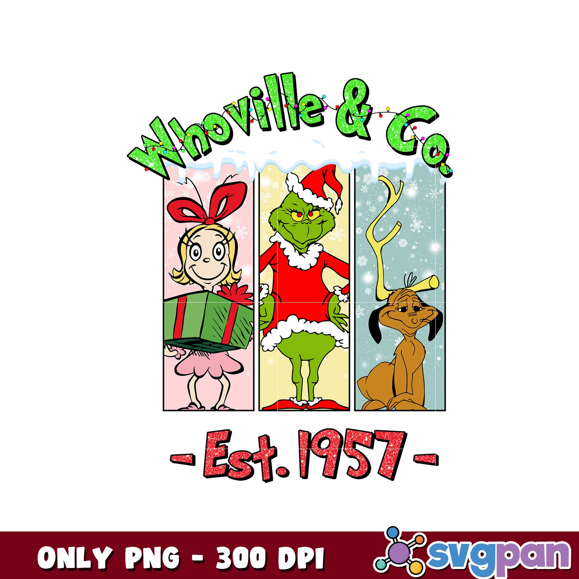 Grinch whoville and Co est 1957 png