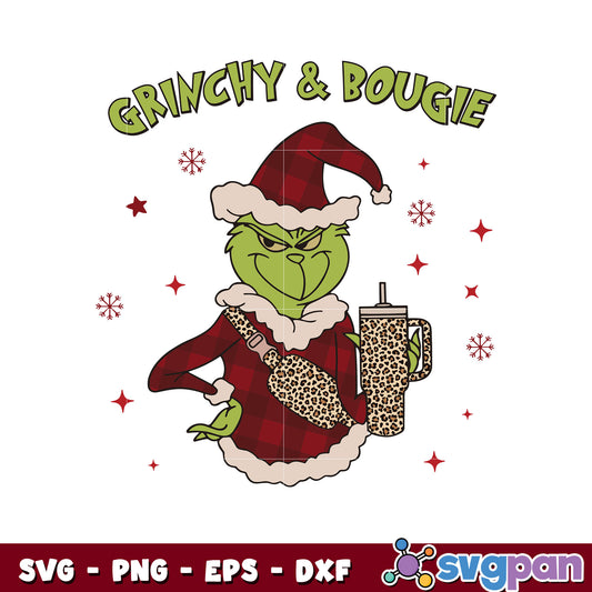 Grinchy and bougie christmas tumbler svg