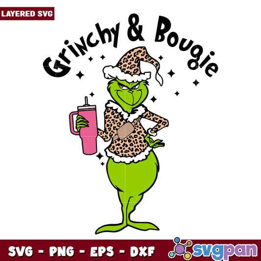 Grinchy and bougie svg, winter grinch svg, grinch designs​ svg