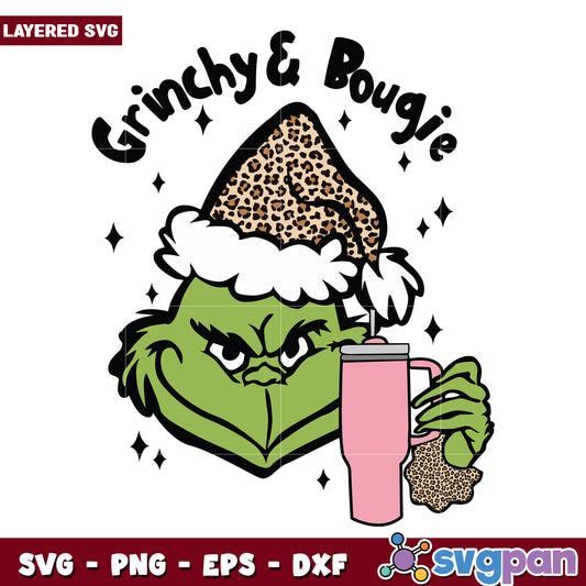 Grinchy bougie svg, grinch clipart svg, christmas grinch svg