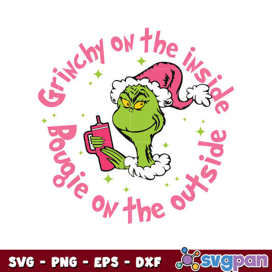 Grinchy on the inside bougie on the outside grinchmas svg