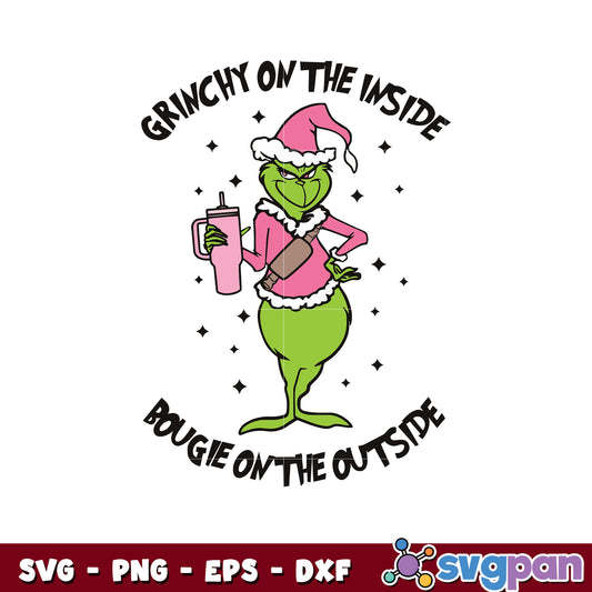 Grinchy on the inside funny christmas grinch svg