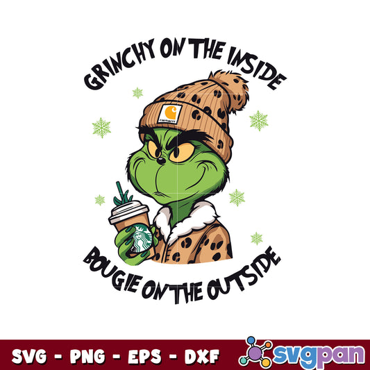 Grinchy on the inside leopard svg