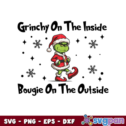 Grinchy on the inside santa vibe svg