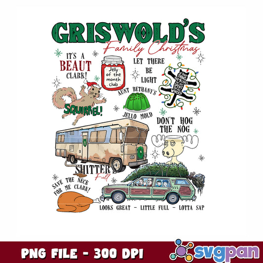 Griswold's beaut png, christmas characters png, disney design png