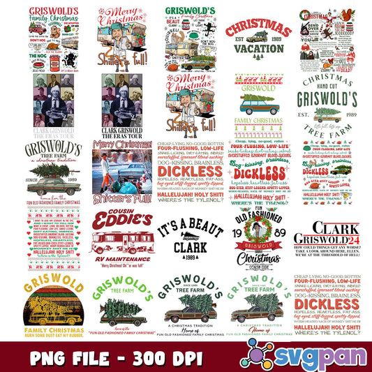 Gris wold family christmas png bundle