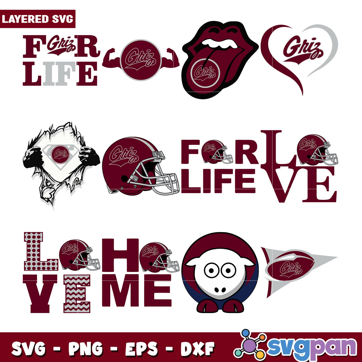 Griz For Life SVG Bundle Layered Designs