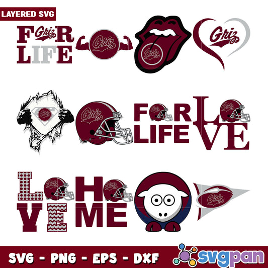Griz For Life SVG Bundle Layered Designs