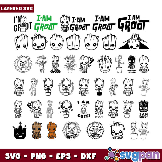 Groot Character SVG Bundle for Craft Projects