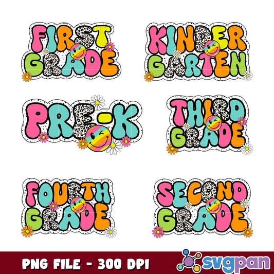 Groovy Grade PNG Bundle 300 DPI