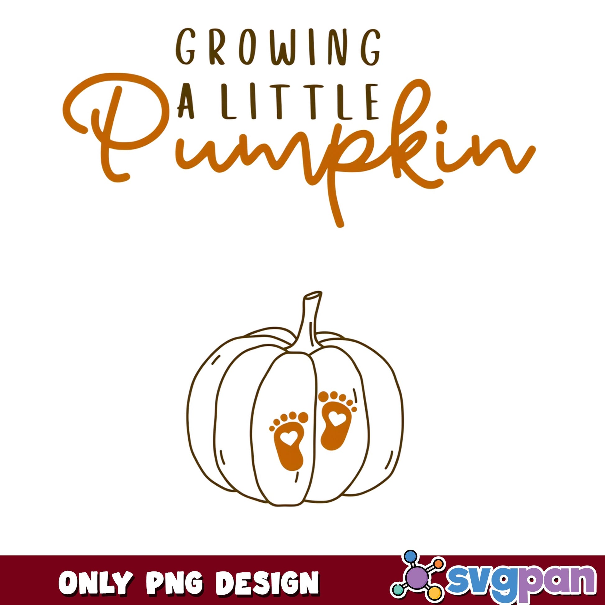 Growing A Little Pumpkin PNG, Pregnancy Halloween PNG, Fall PNG