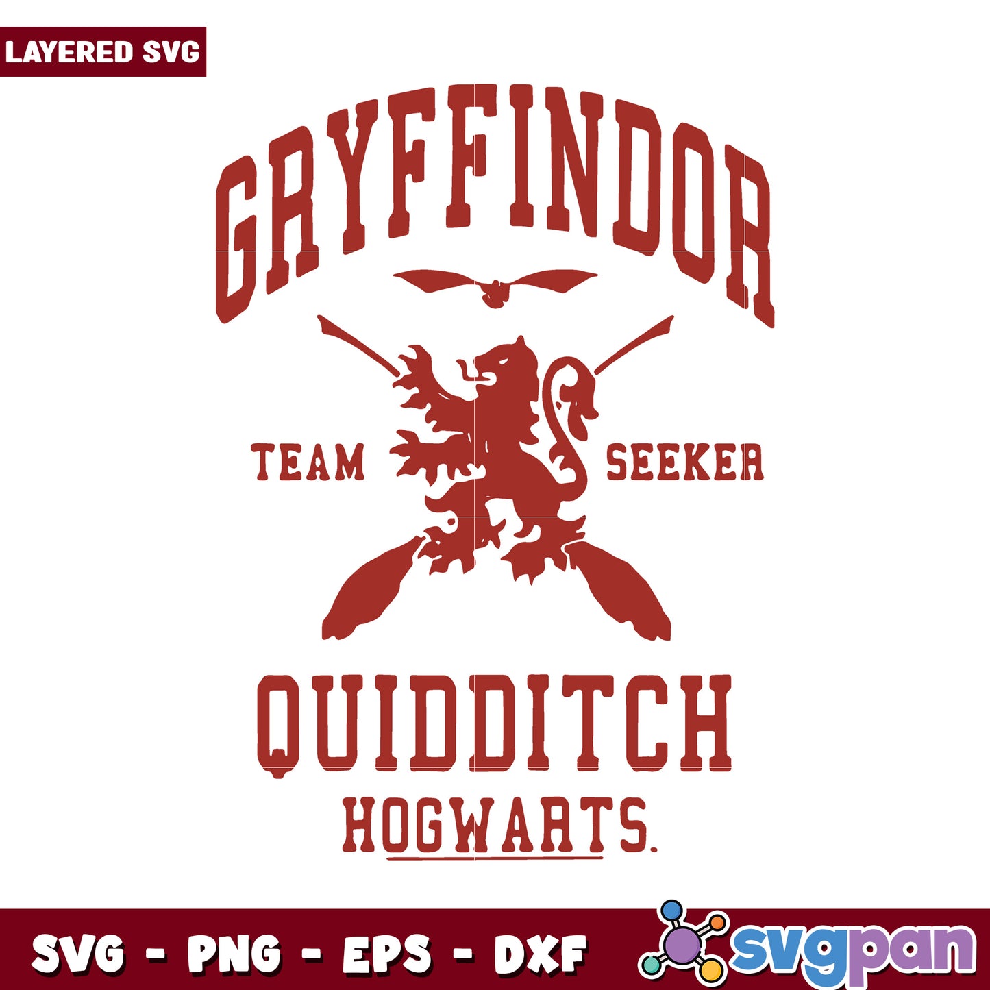 Gryffindor Quidditch Team Seeker SVG Design, Perfect for Crafts and More