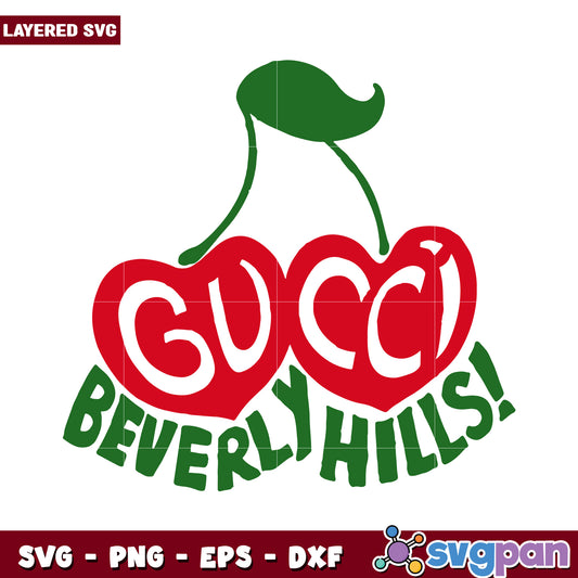 Gucci Beverly Hills Cherry SVG Design, Perfect for Creative Projects
