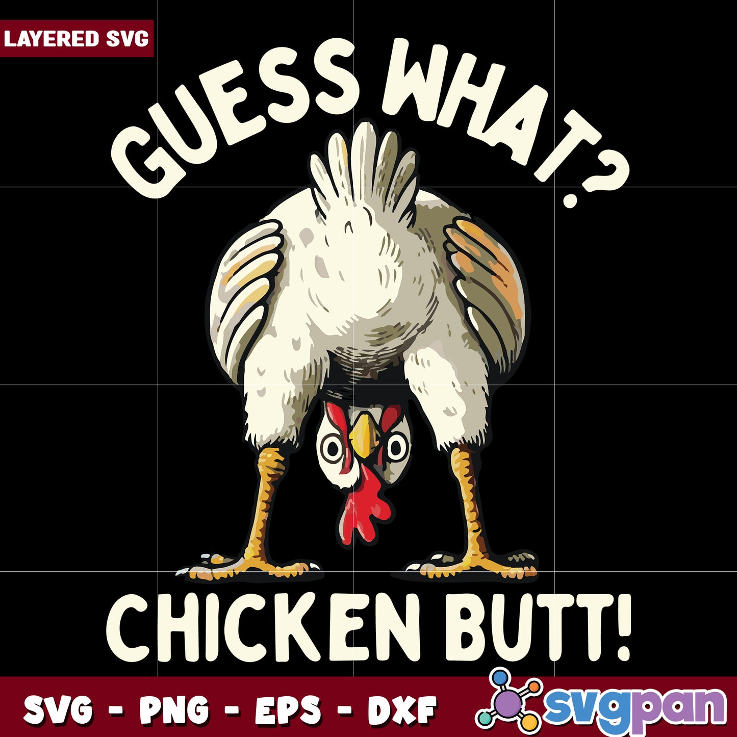 Guess what chicken butt svg, funny kids joke svg, playful humor design svg