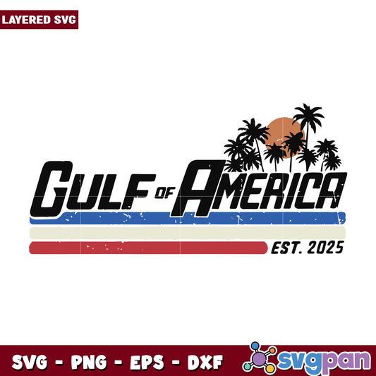 Gulf of america est 2025 file svg, gulf of america svg, america 2025 svg