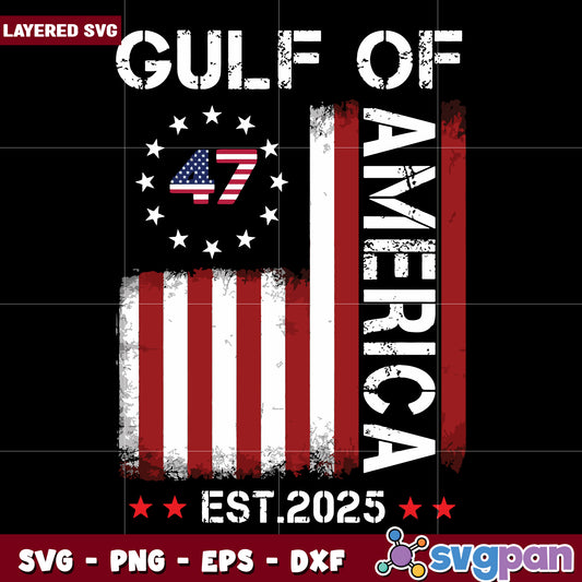 Gulf of america flag svg, gulf of america meme svg