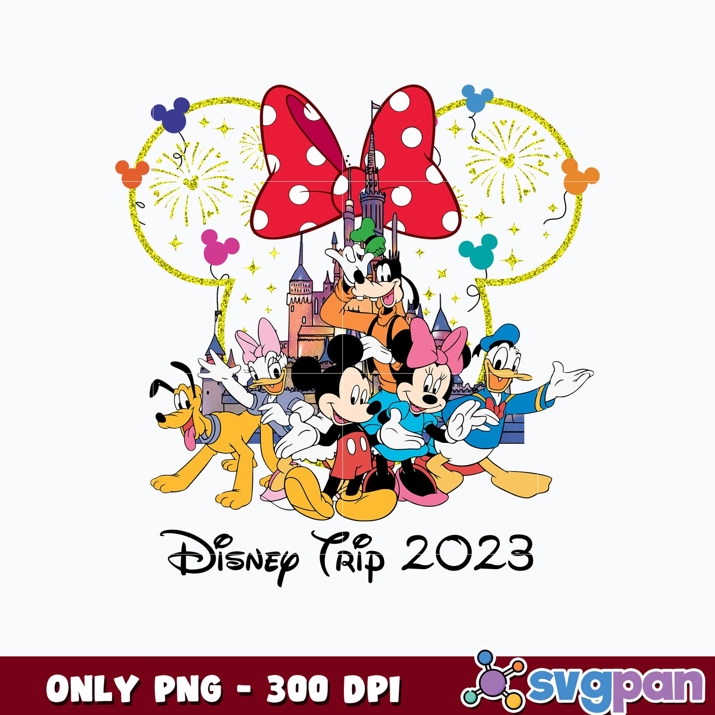 Minnie head disney trip 2023 png