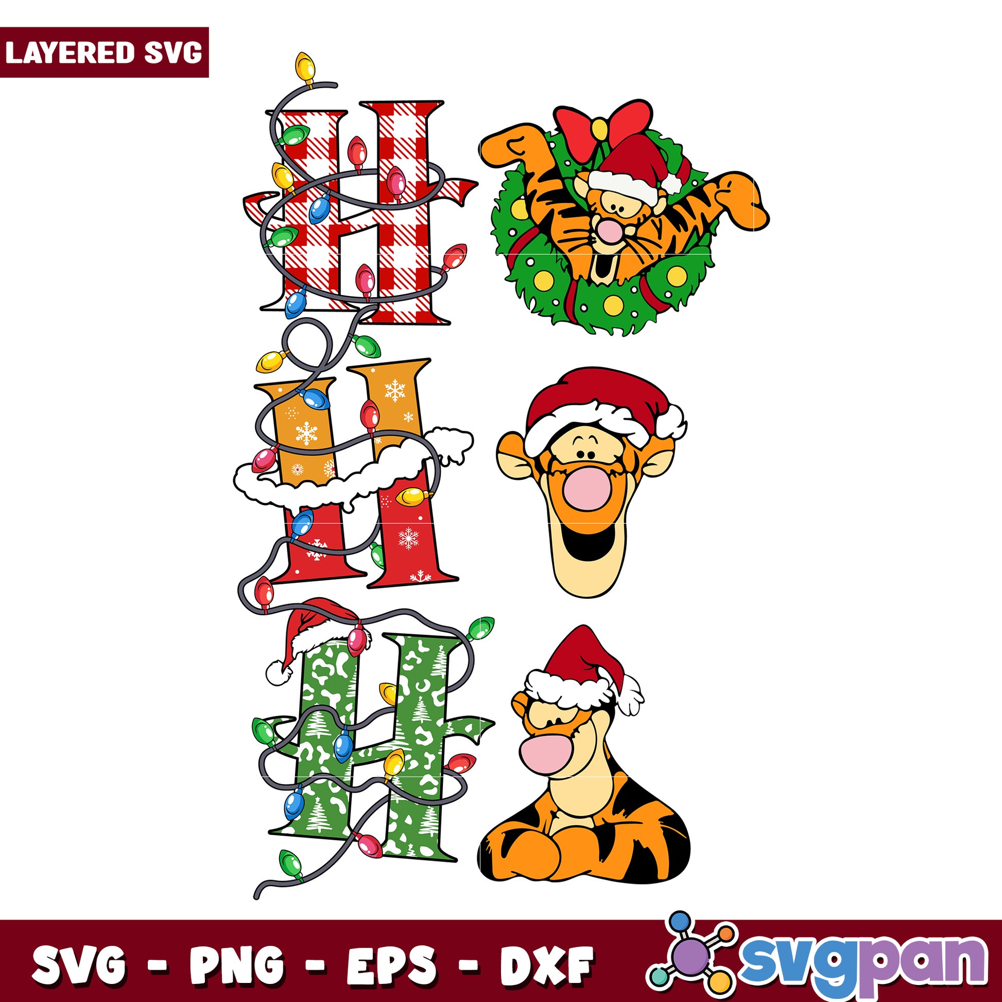 HO HO HO Tiger svg, disney charatcers svg, grinch movie​ svg