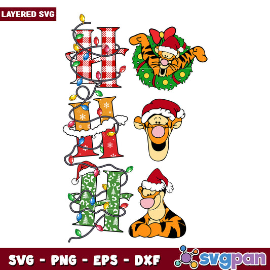 HO HO HO Tiger svg, disney charatcers svg, grinch movie​ svg