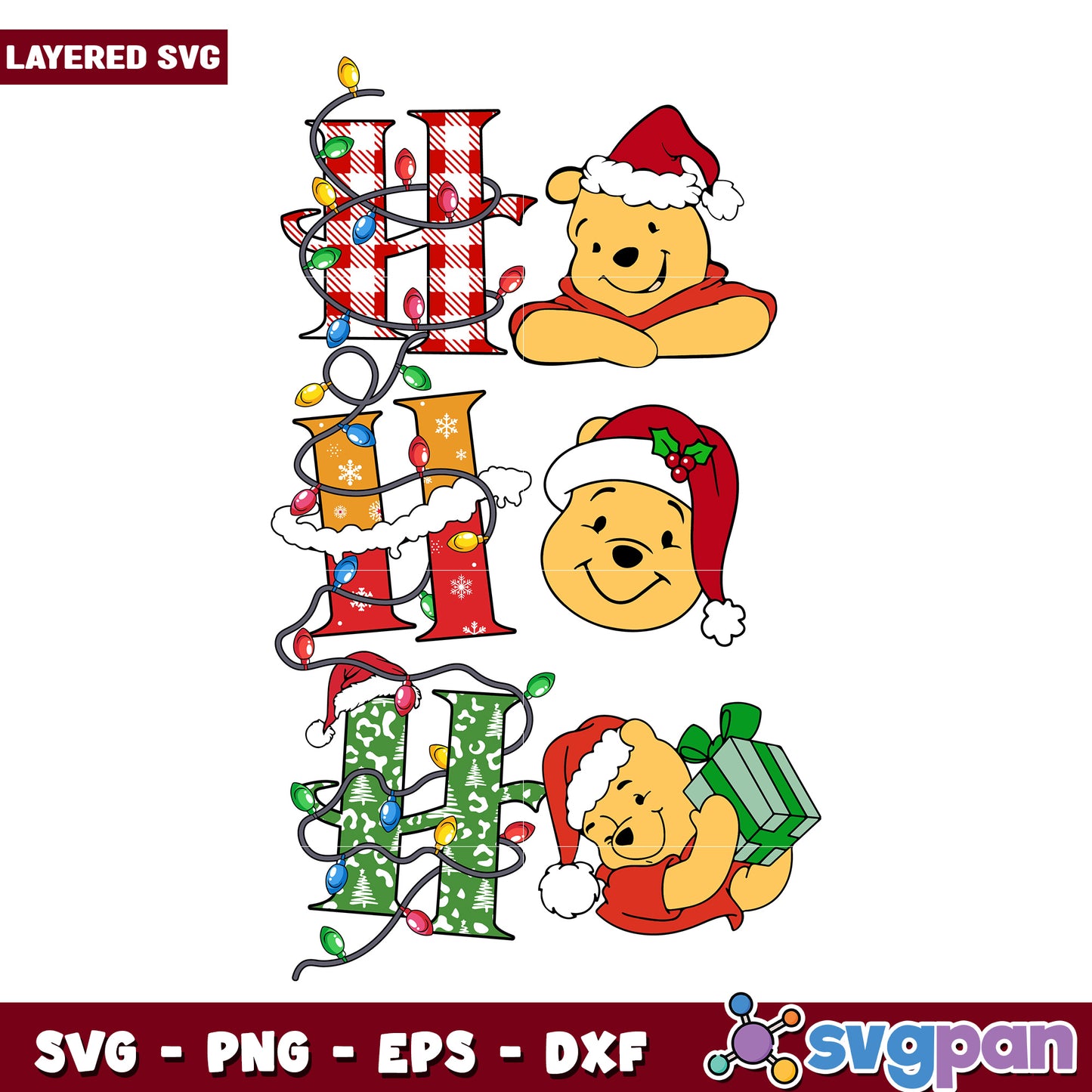 HO HO HO pooh svg, disney charatcers svg, grinch movie​ svg