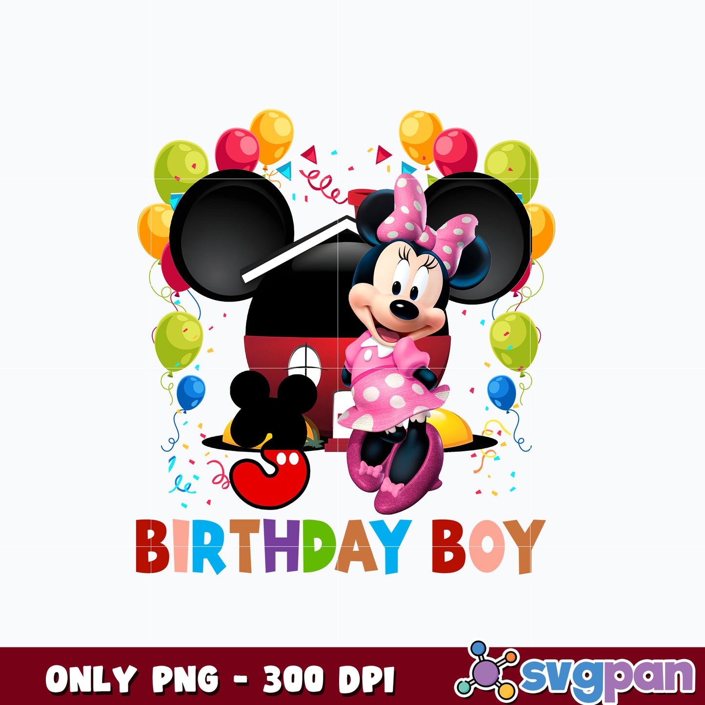 Minnie mouse Birthday Boy  Png 