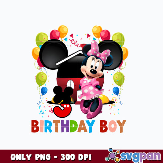 Minnie mouse Birthday Boy  Png 